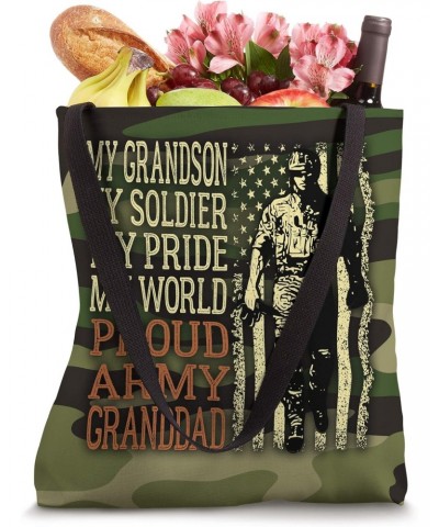 My Grandson My Soldier Hero Proud Army Granddad US Military Tote Bag $9.42 Totes