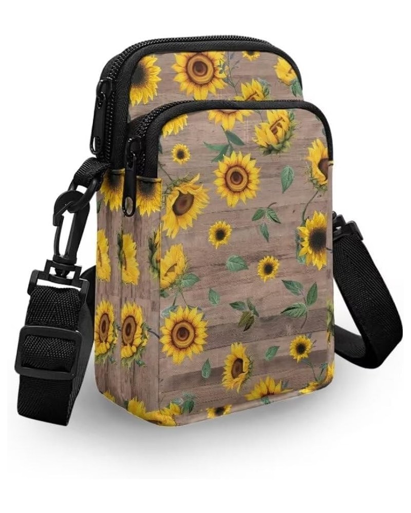 Small Crossbody Cellphone Purse Bags with Adjustable Strap Sunflower-1 $11.43 Crossbody Bags