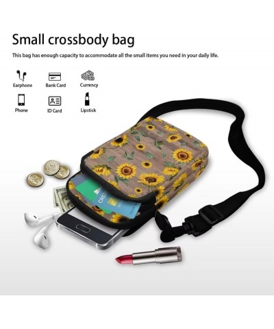 Small Crossbody Cellphone Purse Bags with Adjustable Strap Sunflower-1 $11.43 Crossbody Bags