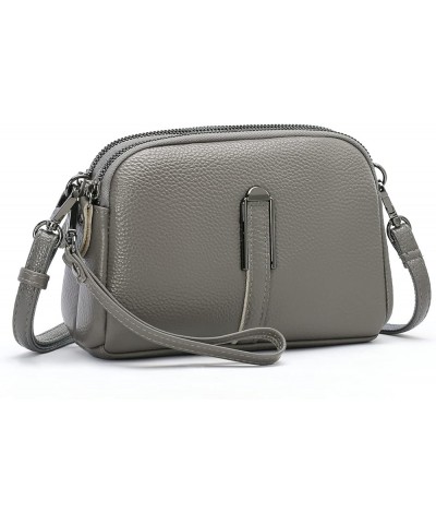 Crossbody Bags for Women Small Genuine Leather Shoulder Purse Cross Body Bag with Wristlet Top Zipper Type 3 Grey $8.80 Cross...