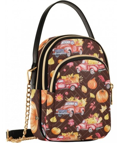 Fall Maple Pumpkin Car Thanksgiving Crossbody Bags for Women Crossbody Bag Fashion Tote with Chain Strap for Gifts $11.96 Totes