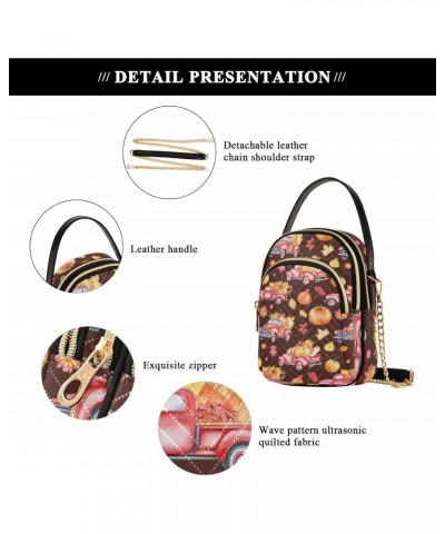 Fall Maple Pumpkin Car Thanksgiving Crossbody Bags for Women Crossbody Bag Fashion Tote with Chain Strap for Gifts $11.96 Totes