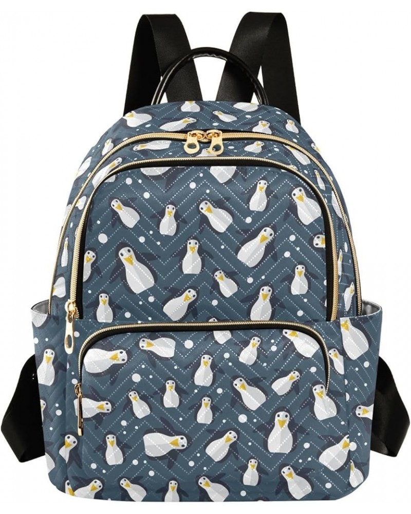 Mini Backpack for Women, North Pole Penguins Ice Travel Backpack Purse for Ladies, Small Bookbag Daypack Shoulder Bag M Multi...