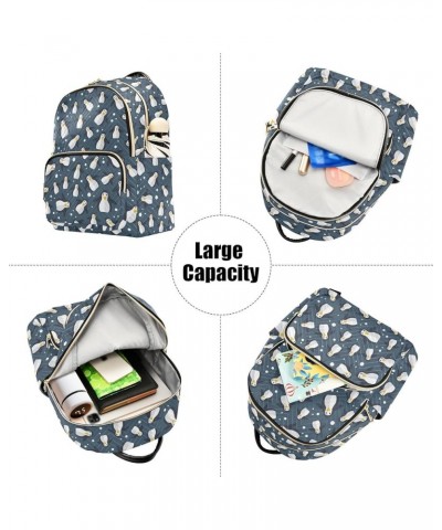 Mini Backpack for Women, North Pole Penguins Ice Travel Backpack Purse for Ladies, Small Bookbag Daypack Shoulder Bag M Multi...