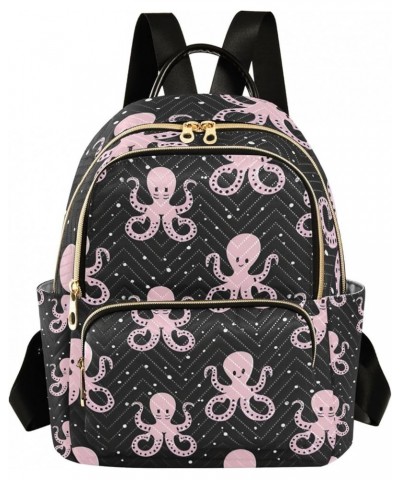 Small Backpack Purse for Women, Pink Octopus Travel Bag Casual Daypack Shoulder Bag Small $16.92 Backpacks