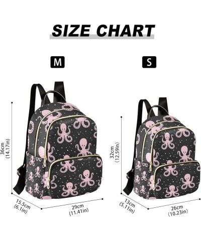 Small Backpack Purse for Women, Pink Octopus Travel Bag Casual Daypack Shoulder Bag Small $16.92 Backpacks