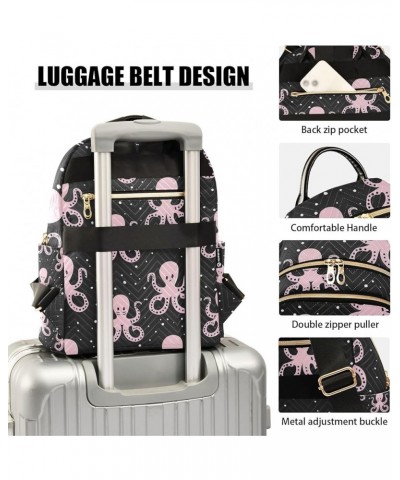 Small Backpack Purse for Women, Pink Octopus Travel Bag Casual Daypack Shoulder Bag Small $16.92 Backpacks