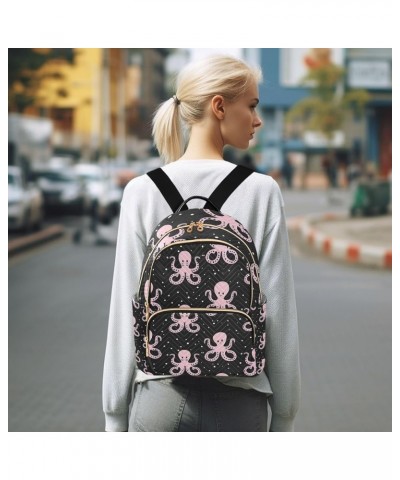 Small Backpack Purse for Women, Pink Octopus Travel Bag Casual Daypack Shoulder Bag Small $16.92 Backpacks