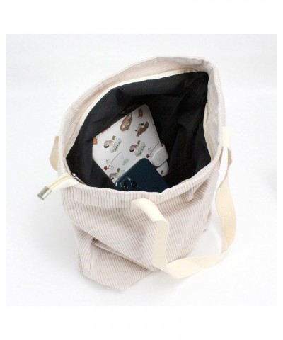 Corduroy Totes Bag Women Girls Corduroy Shoulder Bag Cute Cartoon Embroidery Casual Shoulder Tote Zipper+beige $9.50 Totes