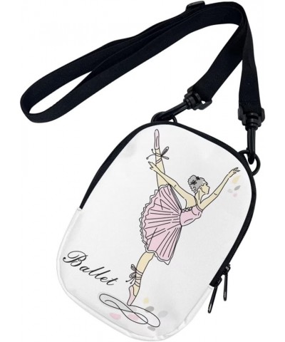 Canvas Messenger Bag with Zipper,Women Men Money Portable Crossbody Bag for Coins Purse Cell Phone Holder,Zip Around Ballet D...