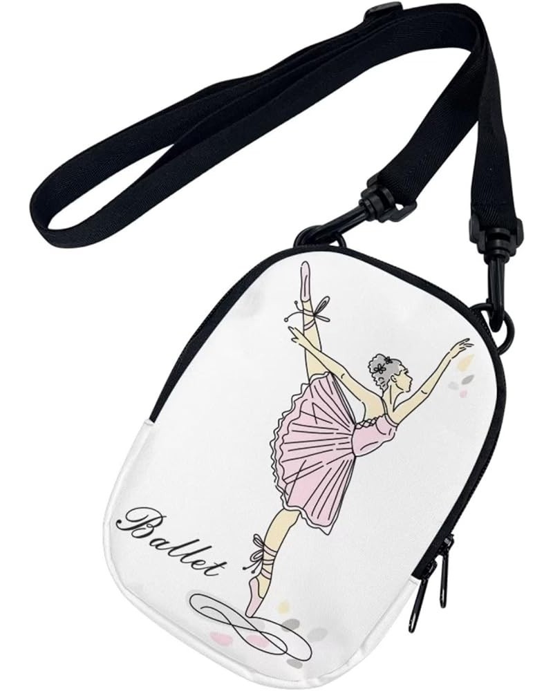 Canvas Messenger Bag with Zipper,Women Men Money Portable Crossbody Bag for Coins Purse Cell Phone Holder,Zip Around Ballet D...