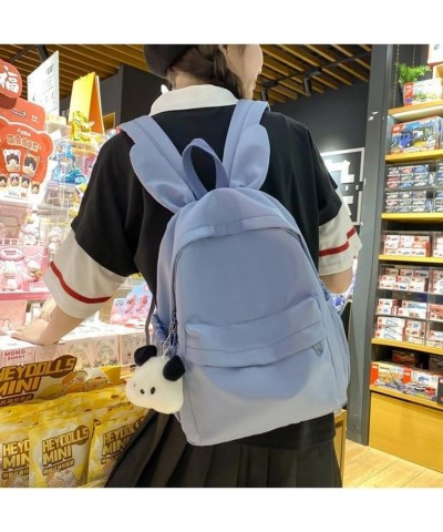 Cute backpack Simple large capacity bag for men and women (Off-white) Blue $34.29 Backpacks