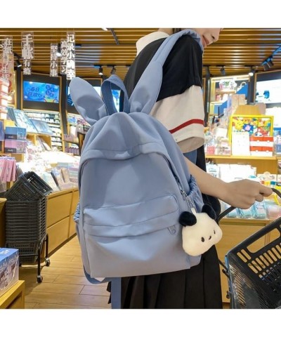 Cute backpack Simple large capacity bag for men and women (Off-white) Blue $34.29 Backpacks