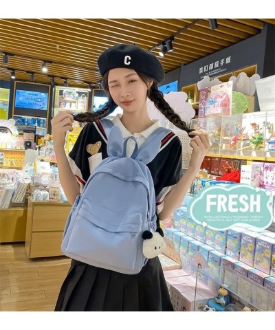 Cute backpack Simple large capacity bag for men and women (Off-white) Blue $34.29 Backpacks