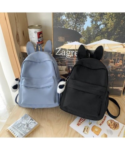 Cute backpack Simple large capacity bag for men and women (Off-white) Blue $34.29 Backpacks