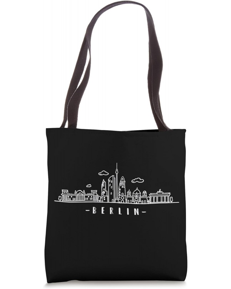 Brandenburg Gate Line Drawing German Capital Berlin Tote Bag $9.40 Totes