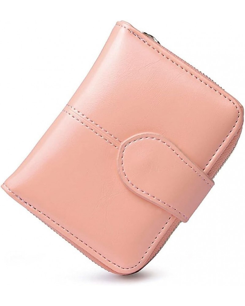 Card Wallets Ladies Wallet Small Leather Wallet Ladies Card Holder Ladies Clutch Ladies Wallet Wallet (Color : Red) Pink $27....