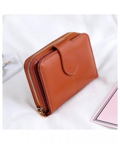 Card Wallets Ladies Wallet Small Leather Wallet Ladies Card Holder Ladies Clutch Ladies Wallet Wallet (Color : Red) Pink $27....