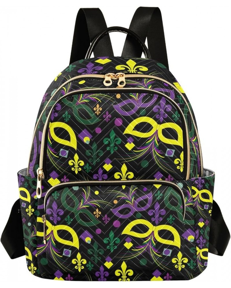 Mardi Gras Women Backpack Masquerade Ball Party Travel Bag Compact Daily Bag Medium $15.18 Backpacks