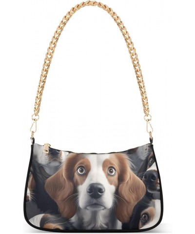 Cute Dogs Staring Womens Purses Chain Shoulder Bag Small with Zipper Cute Dogs Staring $15.11 Totes