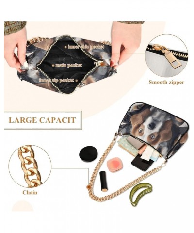 Cute Dogs Staring Womens Purses Chain Shoulder Bag Small with Zipper Cute Dogs Staring $15.11 Totes