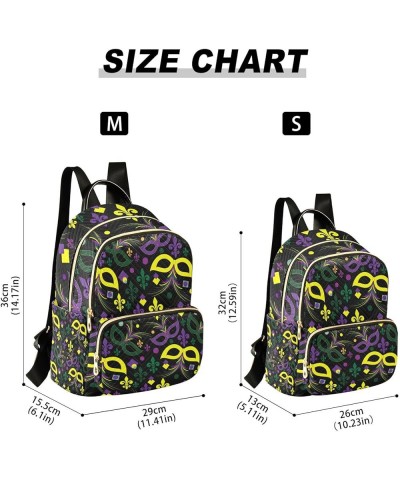 Mardi Gras Women Backpack Masquerade Ball Party Travel Bag Compact Daily Bag Medium $15.18 Backpacks