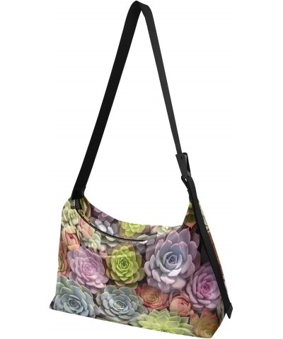 Flowers Succulents Cactus Colorful Tote Bag for Women Large Hobo Bags Cross Body Bag Tote Handbags with Adjustable Strap for ...