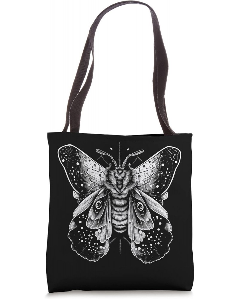 Moth Insect Magical Esoteric Line Art Illustration Tote Bag $9.45 Totes