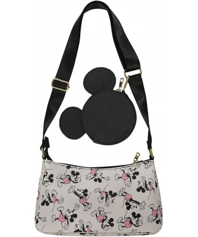 Disney Mickey Mouse Women's White Handbag With Removable Coin Purse $22.50 Crossbody Bags