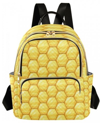 Women Backpack Purse Shiny Honeycombs Fashion Shoulder Bags Travel Backpack Small Daypacks S Small $11.96 Backpacks