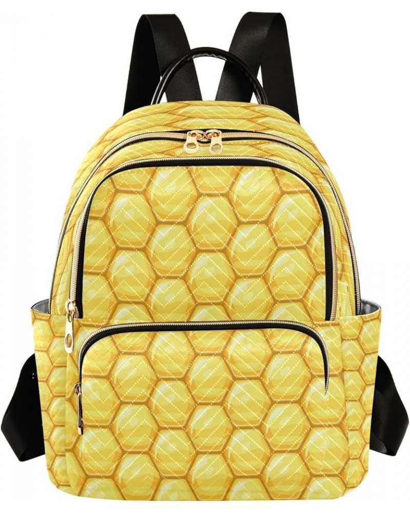 Women Backpack Purse Shiny Honeycombs Fashion Shoulder Bags Travel Backpack Small Daypacks S Small $11.96 Backpacks