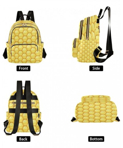 Women Backpack Purse Shiny Honeycombs Fashion Shoulder Bags Travel Backpack Small Daypacks S Small $11.96 Backpacks