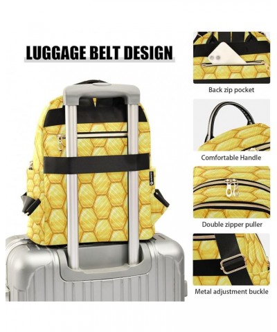 Women Backpack Purse Shiny Honeycombs Fashion Shoulder Bags Travel Backpack Small Daypacks S Small $11.96 Backpacks