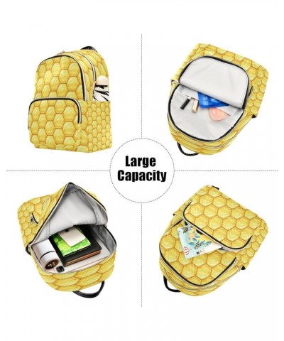 Women Backpack Purse Shiny Honeycombs Fashion Shoulder Bags Travel Backpack Small Daypacks S Small $11.96 Backpacks