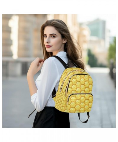 Women Backpack Purse Shiny Honeycombs Fashion Shoulder Bags Travel Backpack Small Daypacks S Small $11.96 Backpacks