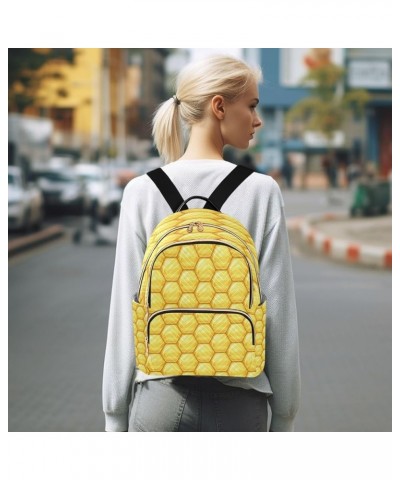 Women Backpack Purse Shiny Honeycombs Fashion Shoulder Bags Travel Backpack Small Daypacks S Small $11.96 Backpacks