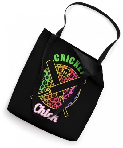 Cricket Chick Girl Leopard Bat Cricketer Women Cricket Tote Bag $15.07 Totes