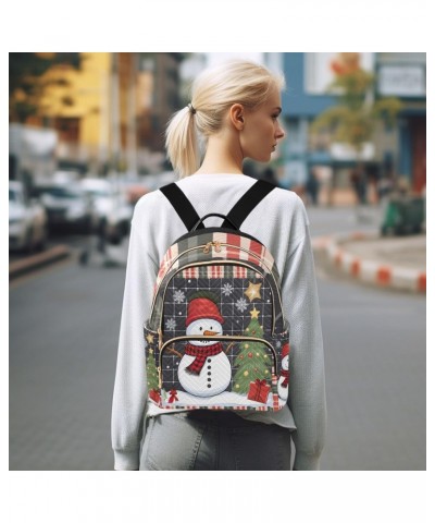 Christmas Snowman Santa Backpack for Women Shoulder Bag Travel Purse Casual Daypack Lightweight Small Backpacks for Ladies Wo...