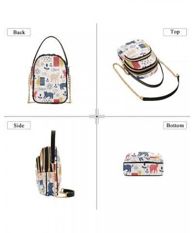 Cat Flower Small Crossbody Handbag for Women Mini Over Shoulder Purse with Three Zippered Pockets Durable Sling Bag for Trave...