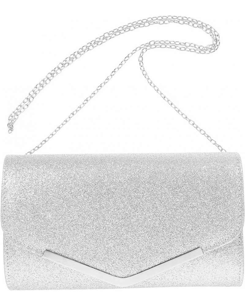 Women Handbag Dinner Bag Clutch Bag Clutch Handbag Fashion Clutch Evening Handbag Silver $11.50 Evening Bags