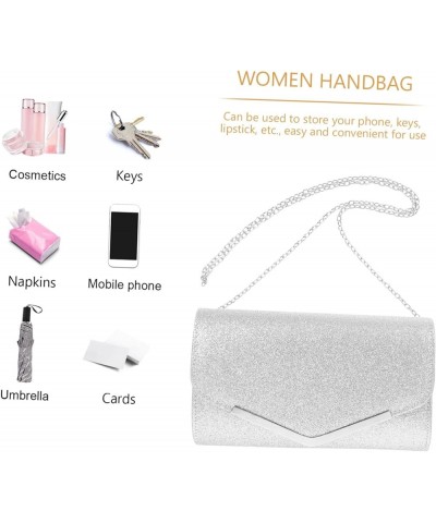 Women Handbag Dinner Bag Clutch Bag Clutch Handbag Fashion Clutch Evening Handbag Silver $11.50 Evening Bags