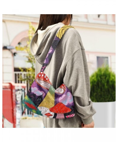 Mushroom Botanical Garden Shoulder Bag, Plush Hand Bag, Zipper Shoulder Bag for Women Mushroom Botanical Garden $12.99 Totes