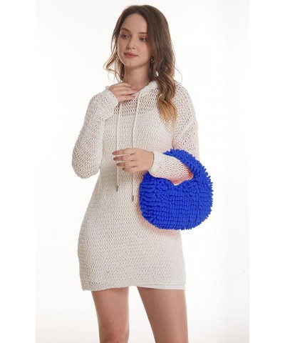 Y2K Fuzzy Purse, Fluffy Tote Bag, Cute Plush Purse for Women Blue $16.79 Totes