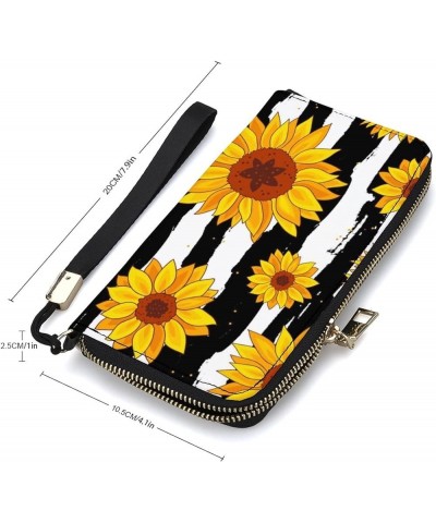 Long Clutch Wallet, Long Handbag with Wristlet Strap, PU Leather Zip Purse Multi 16 $15.97 Wristlets