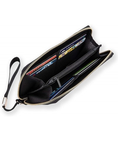 Long Clutch Wallet, Long Handbag with Wristlet Strap, PU Leather Zip Purse Multi 16 $15.97 Wristlets