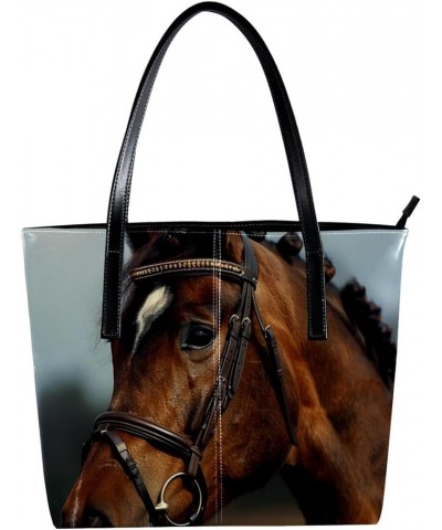 Tote Bag for Women, Large Tote Bag, Tote Bag with Zipper, Horse Animal, Tote Bags Women Design 11517 $23.64 Totes