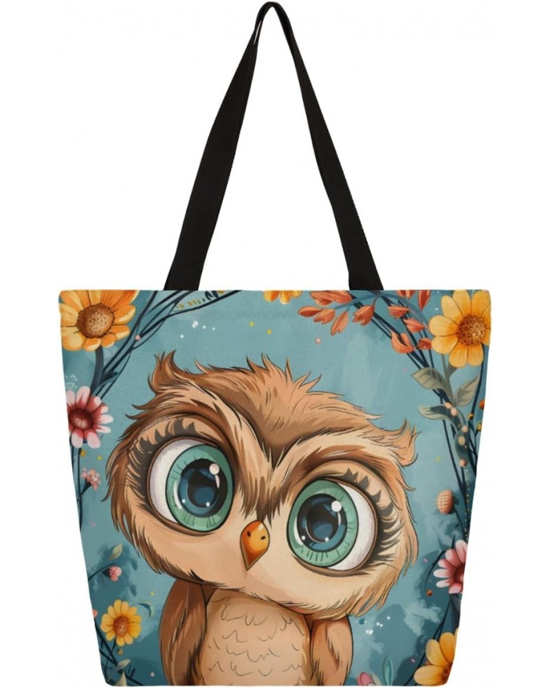 Branch Owl Design Canvas Tote - Large Opening for Convenient Storage $12.87 Totes