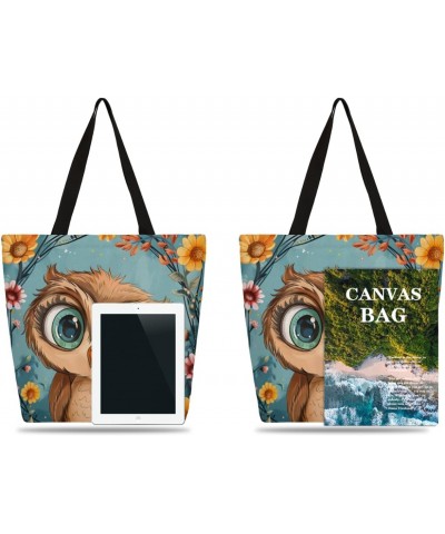 Branch Owl Design Canvas Tote - Large Opening for Convenient Storage $12.87 Totes