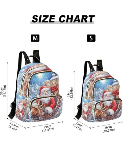 Moon Santa Claus Merry Christmas Tree Women Backpack Purse Ladies Fashion Shoulder Bag Daypack Travel Bag 10L Medium $20.29 B...