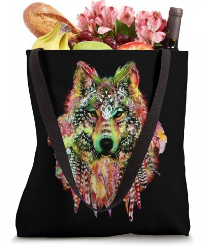 Native or Tribal boho Wolf feathers T-shirt Pretty Tote Bag $11.40 Totes